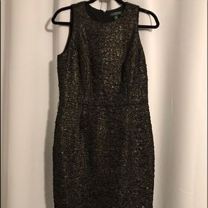 RALPH LAUREN black/gold cocktail dress size 10